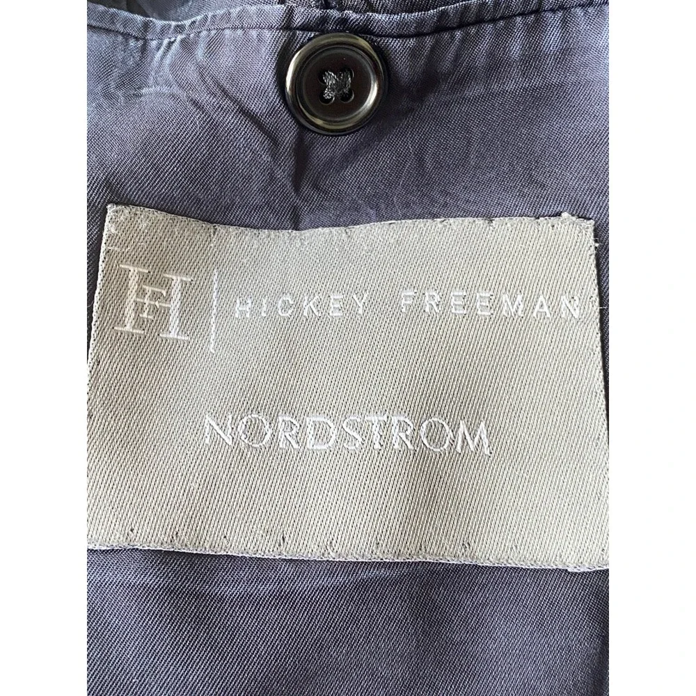 Hickey Freeman Men's Black 100% Wool Super 130s Suit Jacket Blazer Nordstrom 44L - Picture 4 of 7